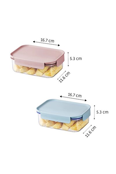 locknlock Classic Plus Rectangle Food Container 420ml (PACK of 2) – Airtight Leakproof & BPA-Free