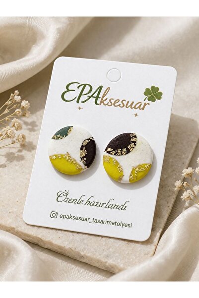 EPAksesuar Epa Terra Desen El Yapımı Polimer Kil Küpe Serisi