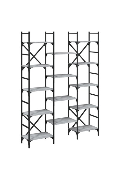 vidaxl Bibliotecă, gri sonoma, 127,5x28,5x172,5 cm, lemn prelucrat