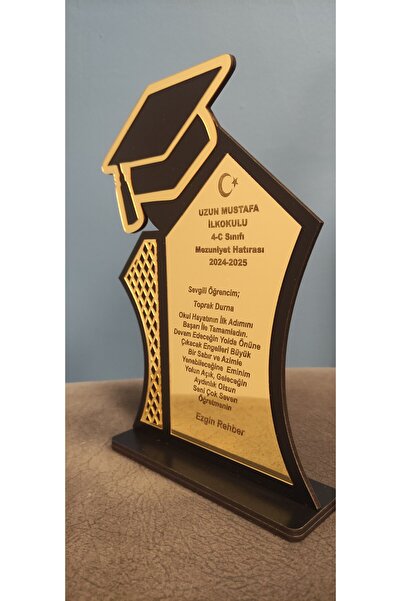 hayalimhediyelik mezuniyet plaket isme Özel Gold kepli 10 adet