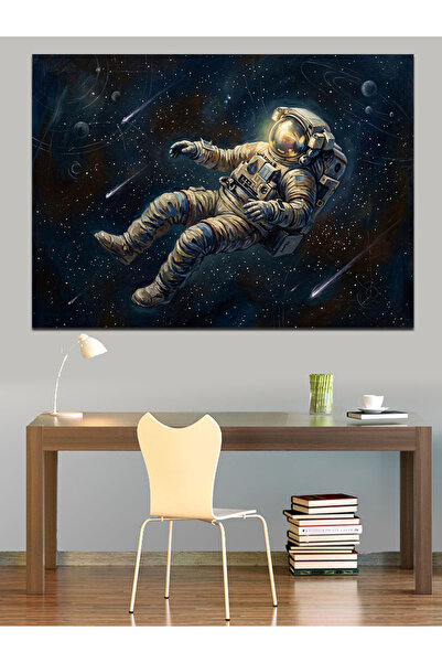 Artmeg Lonely Astronaut Drifting in Space Decorative Canvas - Mdf Wood Painting