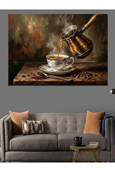 Artmeg Pânză decorativă cu cafea care se varsă din cafetieră în ceașcă - Masă...