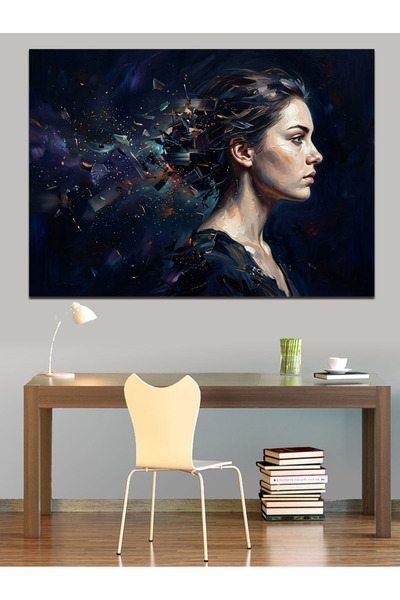 Artmeg Portretul unei femei care poartă o galaxie pe față, pânză decorativă -...