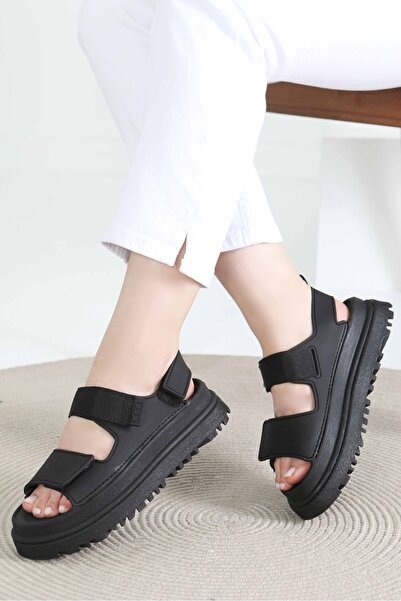 TOFİSA Women's Black Velcro Sandals - 27419