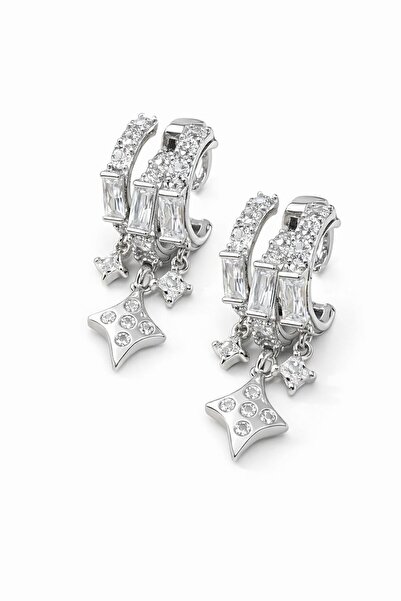 Xuping Taşlı Silver Yıldız Sallantılı Küpe