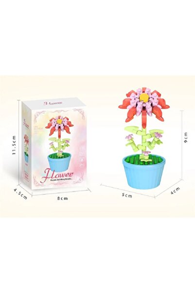 handanca Küçük Boy, Saksılı Çiçek Figür, Kendin Yap Yapboz YENICCK0006
