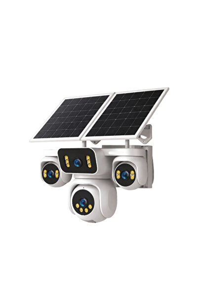 OferteTop Cameră de Supraveghere Solară cu 4 Obiective, Conexiune 4G, Vedere ...
