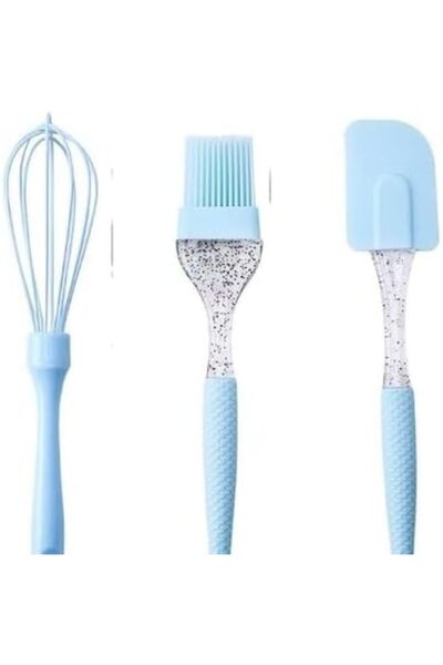 Generic Pack Of 3 Pcs Kitchen Silicone Spatula Oil Brush And Whisk Multi Purp...