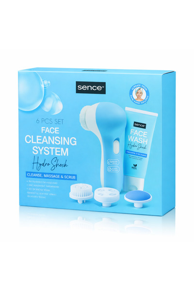 SENCE Set Curățare Facială, 6 Piese, Aparat Electric, Gel de Curățare, Capete...