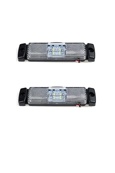 ERK 2 x ΛΕΥΚΟ LED πλευρικό φως 130mm 12-24V για τρέιλερ, τροχόσπιτο, φορτηγό
