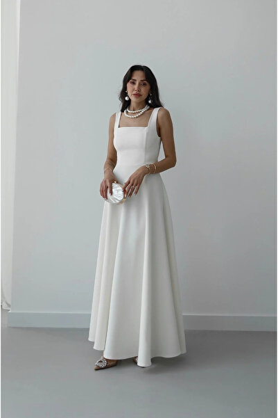 My Blog Λευκό φόρεμα με λεπτομέρεια δεσίματος στη μέση - 3333