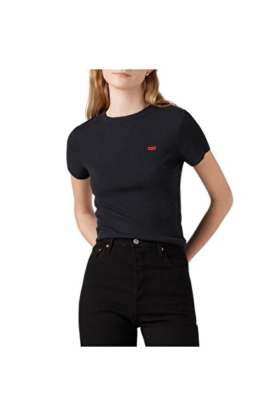 Levis ΒΑΣΙΚΟ ΑΘΛΗΤΙΚΟ ΜΠΛΟΥΖΑΚΙ ΣΤΕΝΗΣ ΓΡΑΜΜΗΣ - ΜΑΥΡΟ L