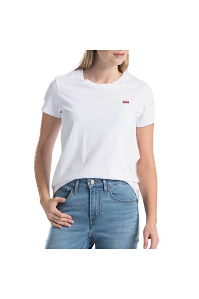Levis Τέλειο Γυναικείο Μπλουζάκι Λευκό με Μίνι Λογότυπο L