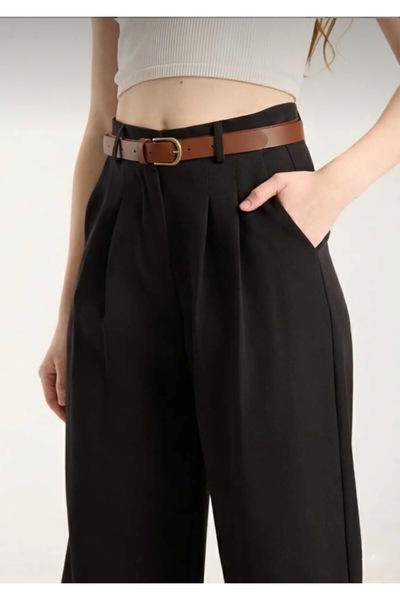 Heyya Γυναικείο παντελόνι Palazzo με διπλές πιέτες και φαρδιά μπατζάκια σε μα...