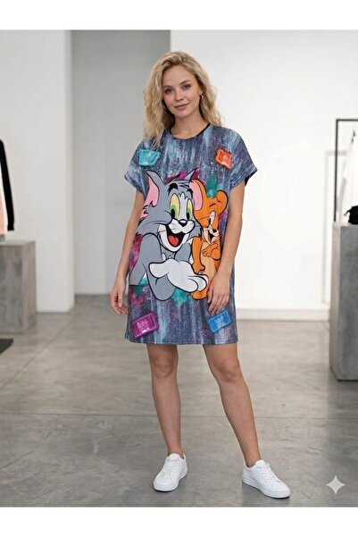 DENİKK Μοντέρνο Φόρεμα με Προσαρμοσμένο Σχέδιο και Ψηφιακή Εκτύπωση Πέτρας, Υ...