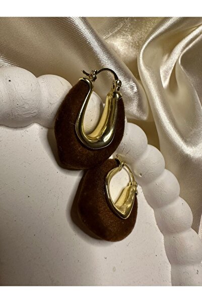 FASHION Vıp Sallantılı Oval Kadife Desenli Küpe