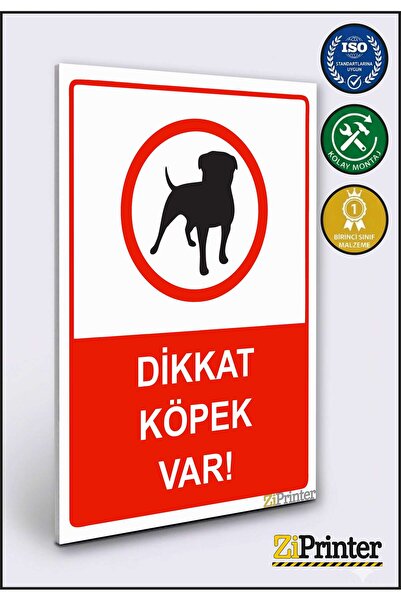 ZiPrinter انتبه! الكلب موجود! لافتة تحذير isg ديكوتا 50x70 سم