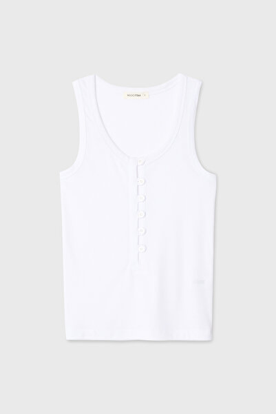 Mudo Buttoned Crewneck Tank Top