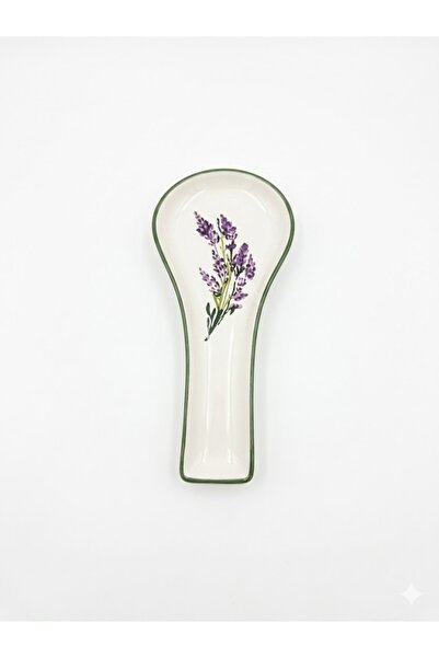 UNDHOME Ceramic Lavender Pattern Dirty Spoon Holder Countertop Ladle Spoon Co...
