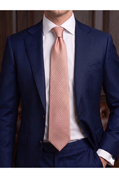 Gutiero 8 Centimeter Classic Tie with Pink Patterned Handkerchief