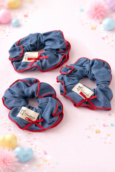 Dpartstore Fiyonk Detaylı Kot Kumaş Handmade Simit Toka 14cm (1 A
