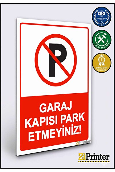 ZiPrinter لا تركن سيارتك عند باب المرآب! لافتة تحذير ديكاتا 25x35 سم