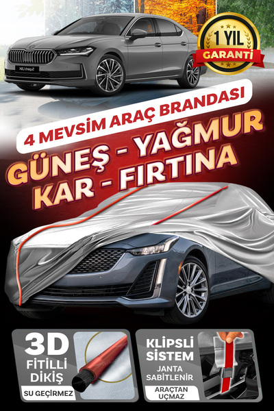 Budge Skoda Superb - KLİPSLİ 4 MEVSİM Araba brandası - oto çadır örtü