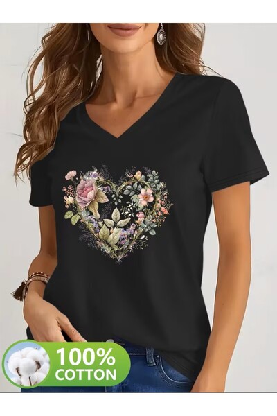 yombaa Μπλουζάκι με στάμπα. Κοντομάνικο καλοκαιρινό & ανοιξιάτικο casual τοπ,...