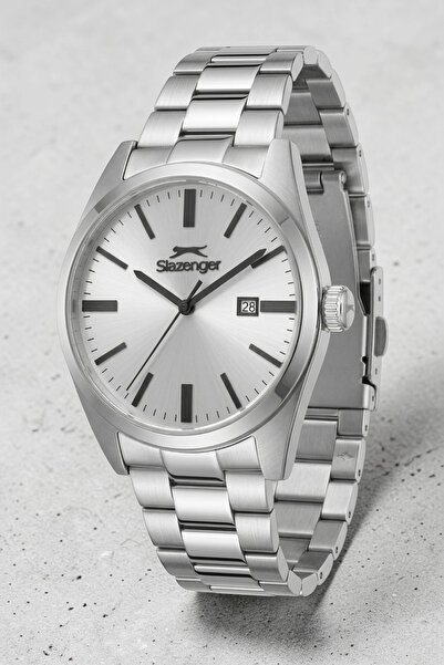 Slazenger Steel Cord, Steel Case Men's Wristwatch Bracelet Gift Silver-White ...