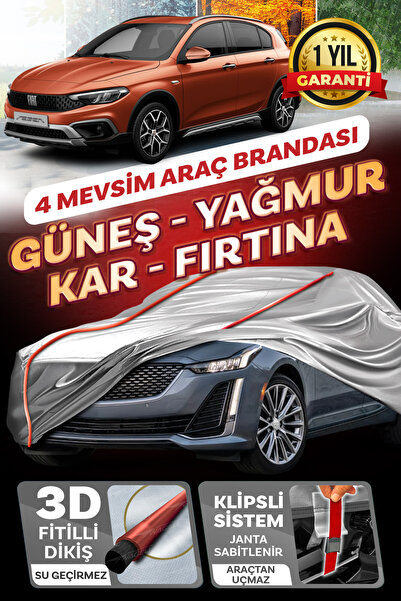 Budge Fiat Egea Cross KLİPSLİ 4 MEVSİM Araba brandası - oto çadır örtü