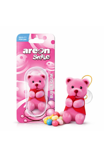 Areon Αρωματικό αυτοκινήτου αρκουδάκι, άρωμα τσίχλας, παιχνιδιάρικο σχέδιο, ροζ