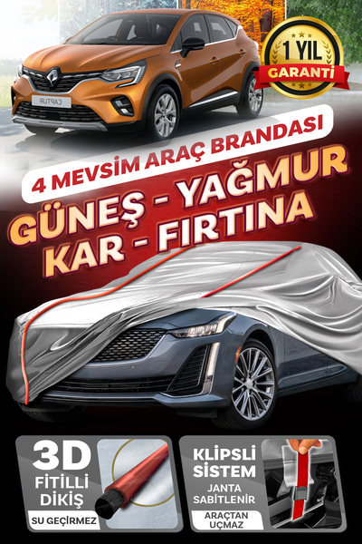 Budge Renault Capture - KLİPSLİ 4 MEVSİM Araba brandası - oto çadır örtü