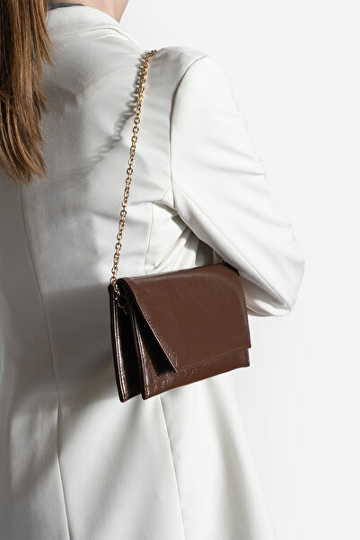 Marjin Women's Double-Eyed Gold Chain Magnet Closure Evening Dress Hand and S...