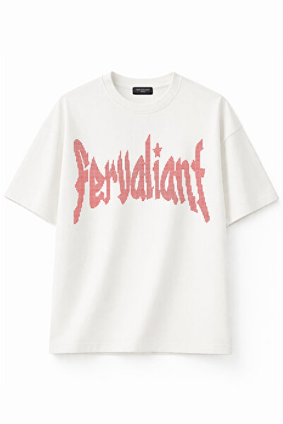 Fer Valiant Tricou unisex din bumbac premium, supradimensionat, cu imprimeu s...