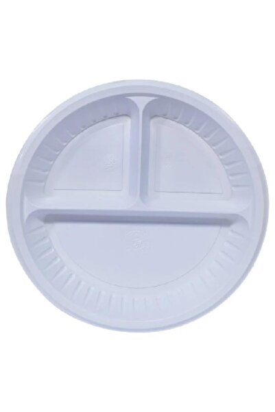 Generic White divided round plate, 15 pieces, size 26