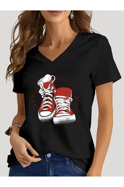 yombaa Μπλουζάκι με στάμπα. Κοντομάνικο καλοκαιρινό & ανοιξιάτικο casual τοπ,...