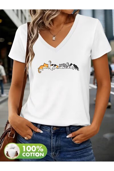 yombaa Μπλουζάκι με στάμπα. Κοντομάνικο καλοκαιρινό & ανοιξιάτικο casual τοπ,...