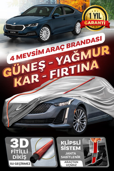 Budge Skoda Octavia - KLİPSLİ 4 MEVSİM Araba brandası - oto çadır örtü
