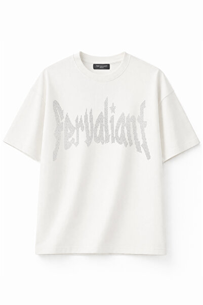Fer Valiant Tricou unisex din bumbac premium, supradimensionat, cu imprimeu s...
