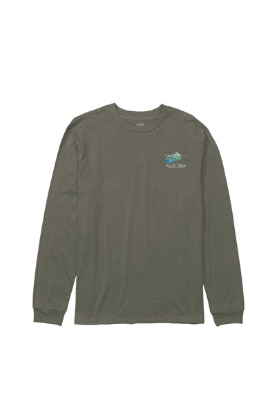 Salty Crew MAHI SURFACE LS TEE DUSTY OLIVE L