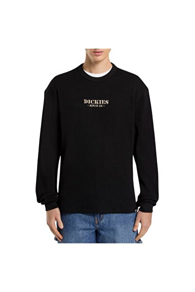 Dickies Μπλουζάκι με μακριά μανίκια, υφή βάφλα, μαύρο, μέγεθος M