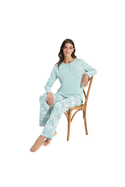 Over Sleep by Poleren Over Sleep 3310 Kadın Büyük Beden Modal Yazlık Takım (L...