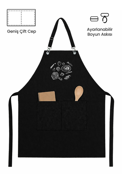 KURUMSAL AMBALAJ SİYAH MASTERCHEF MUTFAK ÖNLÜĞÜ - TASARIM BASKILI ÖNLÜK