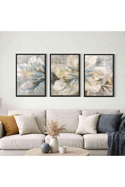 designadv Triple Wall Art Panels - Silver Frame