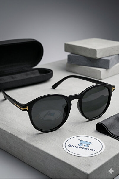 BluePepper نظارات شمسية بتصميم دائري عصري مع إكسسوارات على شكل حرف T، نظارات ...