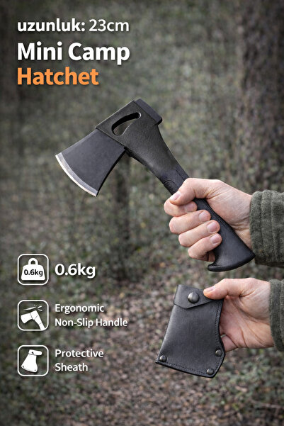 Binbirreyon Kamp Baltası Kılıflı Karbon Çelik Balta 23cm 0,6Kg HF100