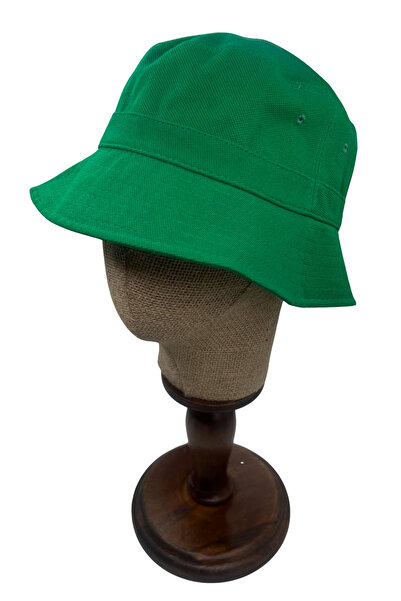 Sofist İstanbul Πράσινο βαμβακερό καπέλο bucket, Καλοκαιρινό μονόχρωμο καπέλο...