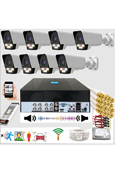 BİSES 8 li Sesli Araç İnsan Yüz ve Hareket Algılayan 5 MP Lens 9 Warm Led Gec...