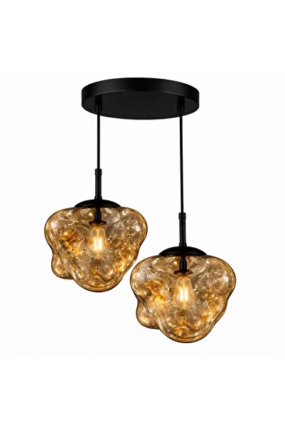 ecodesignline Liquid Glass 2 Modern Sarkıt Avize – Bakır , Gold , Füme Organi...
