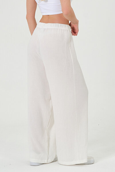 RELAXL 2Xs-10Xl 100% Cotton Muslin Ecru Women's Sweatpants